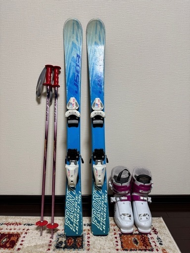 ジュニアスキー110cm ブーツとポールセット (oomiya0385) 元町のスキー