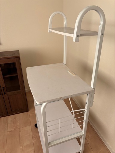 電子レンジラック キャスター付き (てん) 金手の収納家具《食器棚