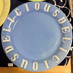 英字DELICIOUS 大皿　青、黄色、黄緑の画像