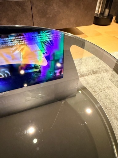 【定価10万】LushRoom ガラステーブル 90cm