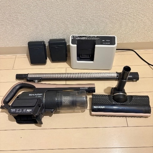 コードレスクリーナー RACTIVE Air EC-AR3SX バッテリー2個 SHARPサイクロン掃除機バッテリー2個スティッククリーナーEC-AR3SX-N