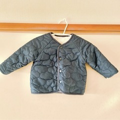 ボア　キルティングダウン　ジャケット　80　ブルー　西松屋の画像