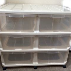 ニトリ■キャスター付き押入れ収納ケース FD(3段2列)