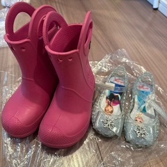 【超美品】15cm サンダル、クロックスレインブーツセット