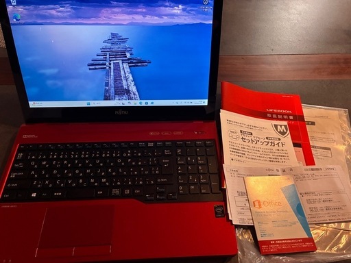 【お話中】Office有 CPUi7 メモリ16GB SSD 960GB Fujitsu LIFEBOOK AH53/U レッド
