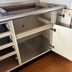 サンウェーブ　システムキッチン　ウッド調　木目　ステンレスの画像