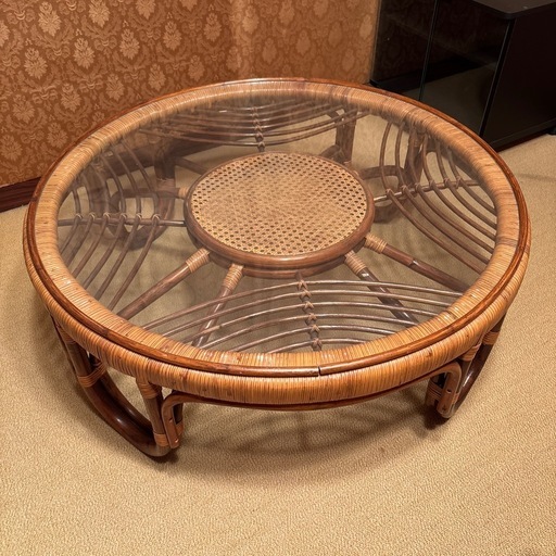 決まりましたラタン丸テーブル (まるこ) 徳島のテーブル《座卓、ロー