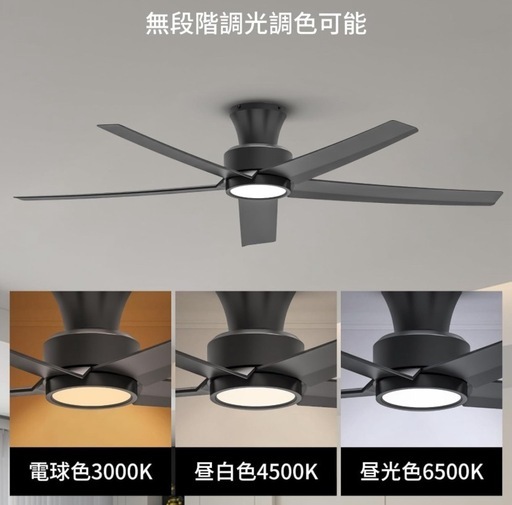 シーリングファンライト 8〜10畳 DCモーター 静音設計 送風・空気循環 調光調色 LED 面発光 ファン付き天井照明 冷暖房効率U