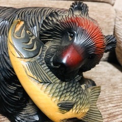 熊、置物、木彫の画像