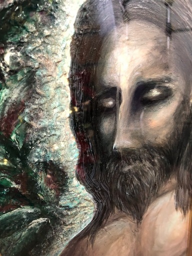 ◆早い方優先‼︎ 絵 絵画 キリスト YOYOL? 額入り インテリア 詳細不明　