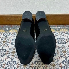 木ヒールショートブーツ24.5の画像