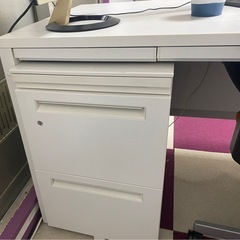 オフィス用ワイド机と椅子のセット　※中古品の画像