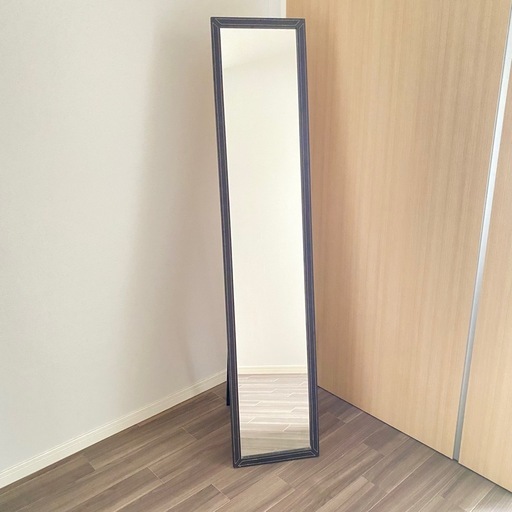 姿見 スタンドミラー 鏡 立て掛け 店舗什器 店舗 157㎝ モノクロ レザー調 姿見 スタンドミラー 鏡 立て掛け 店舗什器 店舗 157㎝ モノクロ レザー調