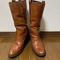 ブラウン　本革　ブーツ23.5センチの画像