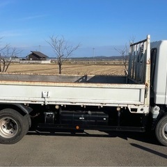 低走行！ 平成23年 三菱 キャンター ブルーテック 2ｔターボ オートマ ワイドロング 抹消渡し SKG-FEB50 4P10 平ボディー 全長618の画像