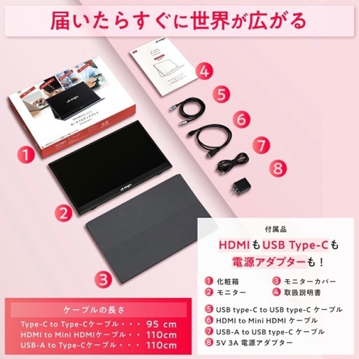 【新品】日本家電ブランド??15.6インチ　モバイルモニター