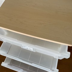 【商談中】アイリス☆ウッドチップチェスト3段☆美品 の画像