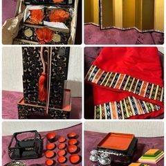  雛人形一式（親王・官女・五人囃子・道具多数）現状渡し／直接引き取りの画像