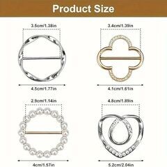 4個セットシャツネクタイスカーフクリップ男女兼用衣類ノットボタンおしゃれの画像