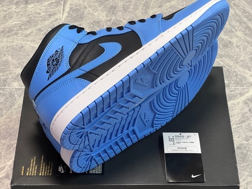 新品未使用　Nike Air Jordan 1 Mid University Blue 29.5cm