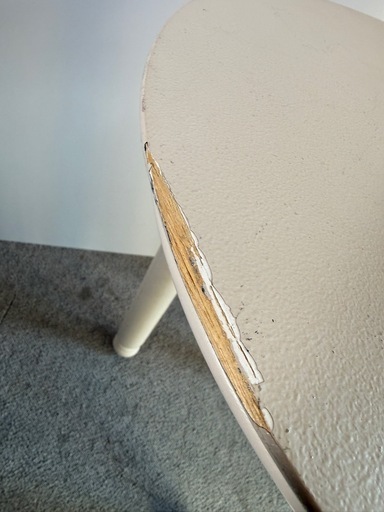 白塗装 木製 ラウンドサイドテーブル 3本脚 クラシック 注文 花台 高さ