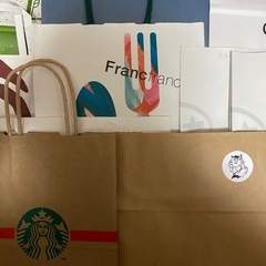 【20枚セット 新品未使用あり】 紙袋 スタバ、フランフラン、GODIVAなどカフェ系などの画像