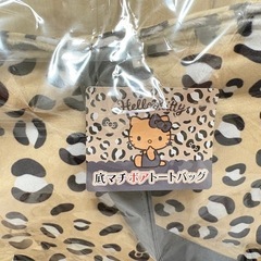 ×①新品未使用 サンリオ キティちゃん 底マチボアトートバッグ ブラウン クレーンゲーム獲得品❁¨̮の画像