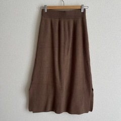 アンレリッシュ ブラウン サイドスリット タイトスカート Mの画像
