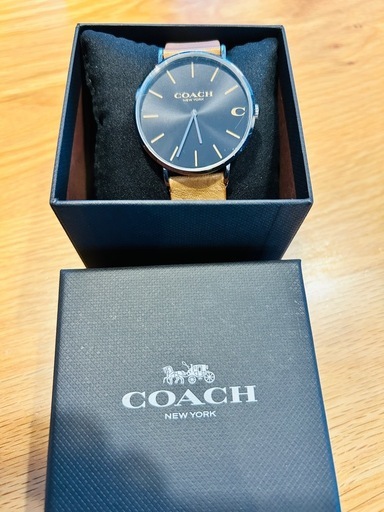 COACH クォーツ腕時計 ブラウン　革ベルト