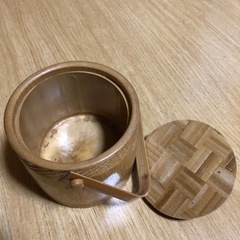 【0円】竹製の蓋付き小物入れ（アイスペール）の画像