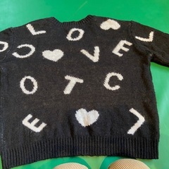Lovetoxic アルファベット ハート セーター 160 黒の画像