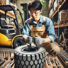 【派遣社員】タイヤの仕上げ作業・未経験OK／シンプル作業で覚えやすい。未経験からでも長く働ける！　の画像