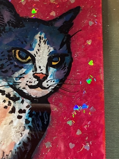 額装　猫絵　2重箱入り美品