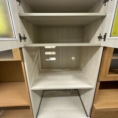 【ジャングルジャングル滋賀草津店】ジモティ来店特価!!　食器棚　オフホワイト　J-260117の画像