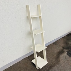 木製　壁掛棚　4段　白　の画像
