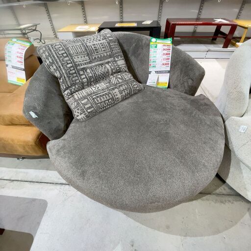 【中古品】1人掛けソファ　360度回転 1P回転ｿﾌｧ(No:1278499) (中古代行販売ReOK) 沖縄のソファ《1人用ソファ