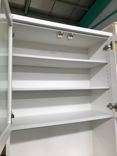ジャングルジャングル貝塚店　レンジボード　白　ホワイト　2枚扉　磨りガラス　高さ調節　中古　貝塚市　二色浜