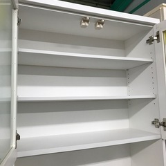 ジャングルジャングル貝塚店　レンジボード　白　ホワイト　2枚扉　磨りガラス　高さ調節　中古　貝塚市　二色浜の画像