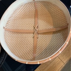 蓋付き手編み竹ざるの画像