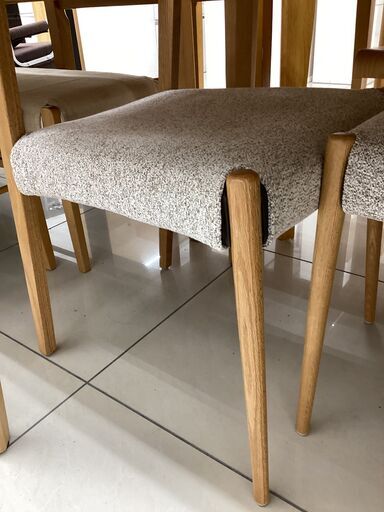 ダイニング3点セット　筑波産商　片パタ　使用感有　ナチュラル×グレー