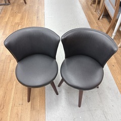 I388 🌈 関家具 ダイニングチェア ２点セット サファイア パッソ ラバーウッド ⭐ クリーニング済の画像