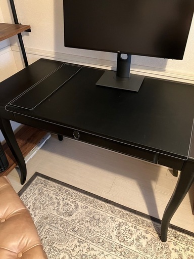 IKEAレア廃盤品LEKSVIKデスク　アンティーク風　木製　机　黒 IKEAレア廃盤品LEKSVIKデスク アンティーク風 木製 机