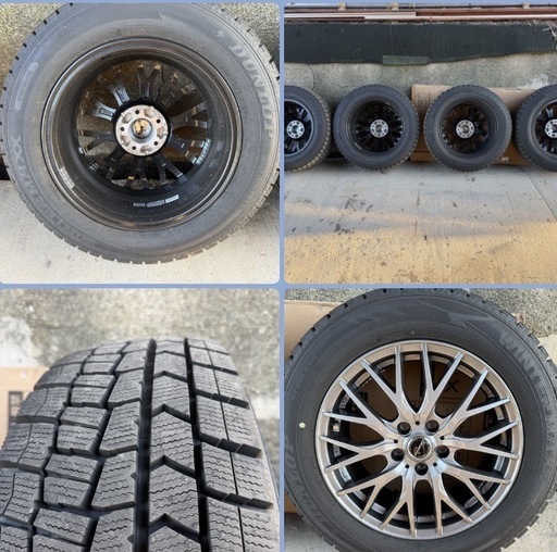 30系 アルファード／ヴェルファイア用 スタッドレスタイヤ＋アルミホイール 4本セット 225/60R17 超美品・走行700kmのみ