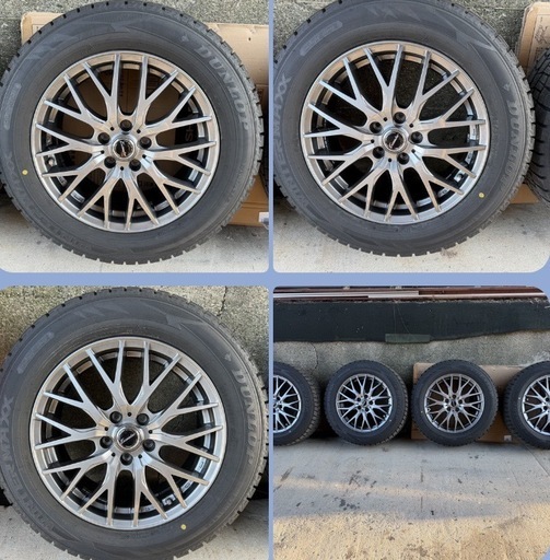 30系 アルファード／ヴェルファイア用 スタッドレスタイヤ＋アルミホイール 4本セット 225/60R17 超美品・走行700kmのみ