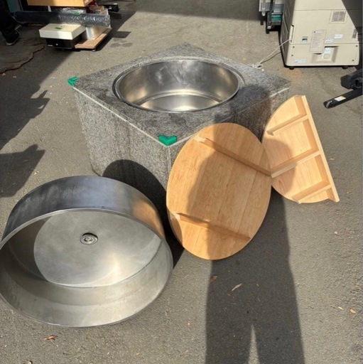 超希少】特注ワンオフ 白御影石×オールステンレス 業務用大型釜セット