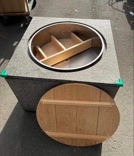 超希少】特注ワンオフ 白御影石×オールステンレス 業務用大型釜セット