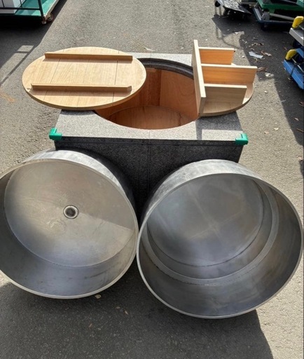 超希少】特注ワンオフ 白御影石×オールステンレス 業務用大型釜セット