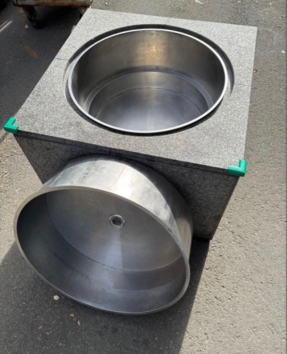 超希少】特注ワンオフ 白御影石×オールステンレス 業務用大型釜セット