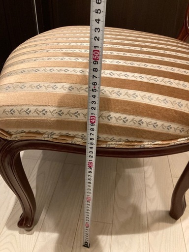 希少 配送 クラシックストライプ柄木製椅子