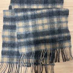スコットランド製 Dunhill チェック柄 カシミヤ100%マフラーの画像